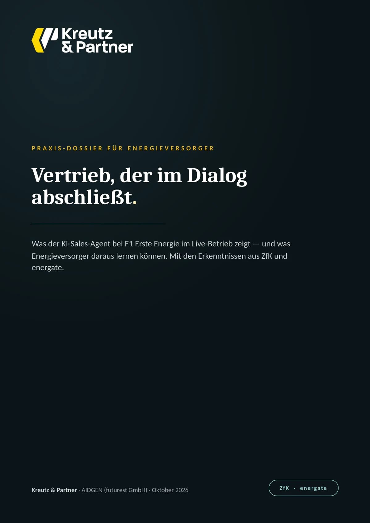 Titelseite des Praxis-Dossiers „Vertrieb, der im Dialog abschließt.“